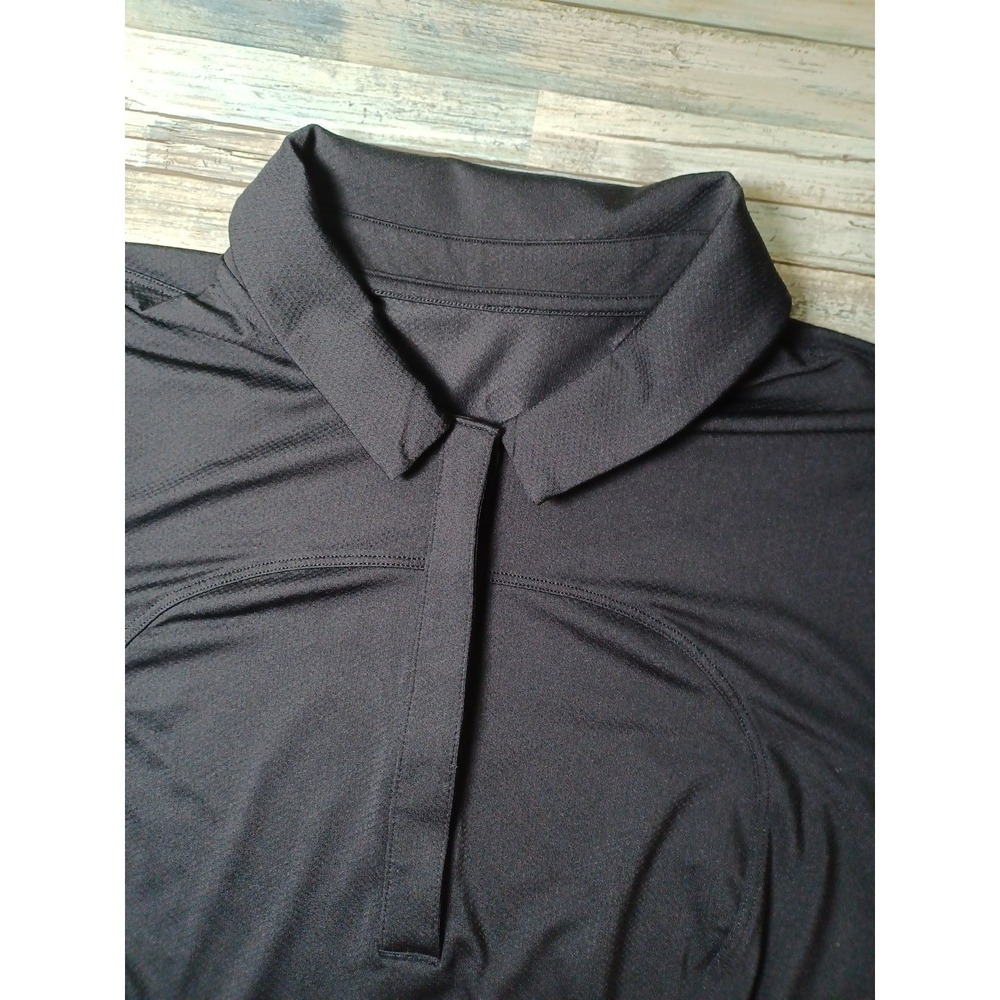 Lululemon Women's Quick Dry Short Sleeve Large Black Polo Shirt
